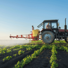 Farm machinery in the field